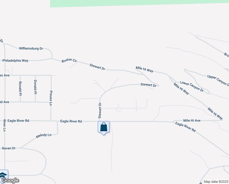 map of restaurants, bars, coffee shops, grocery stores, and more near 10211 Stewart Drive in Anchorage
