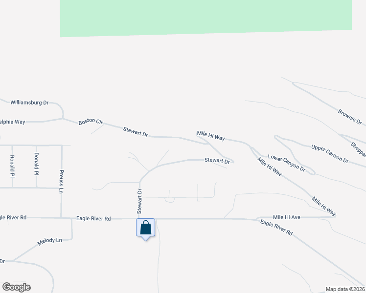 map of restaurants, bars, coffee shops, grocery stores, and more near 10306 Stewart Drive in Anchorage