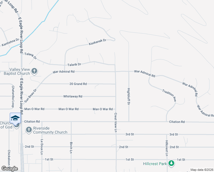 map of restaurants, bars, coffee shops, grocery stores, and more near 19108 20 Grand Road in Anchorage