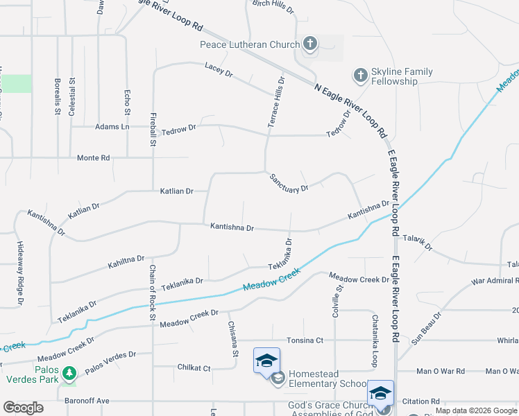 map of restaurants, bars, coffee shops, grocery stores, and more near 11033 Buskin Circle in Anchorage