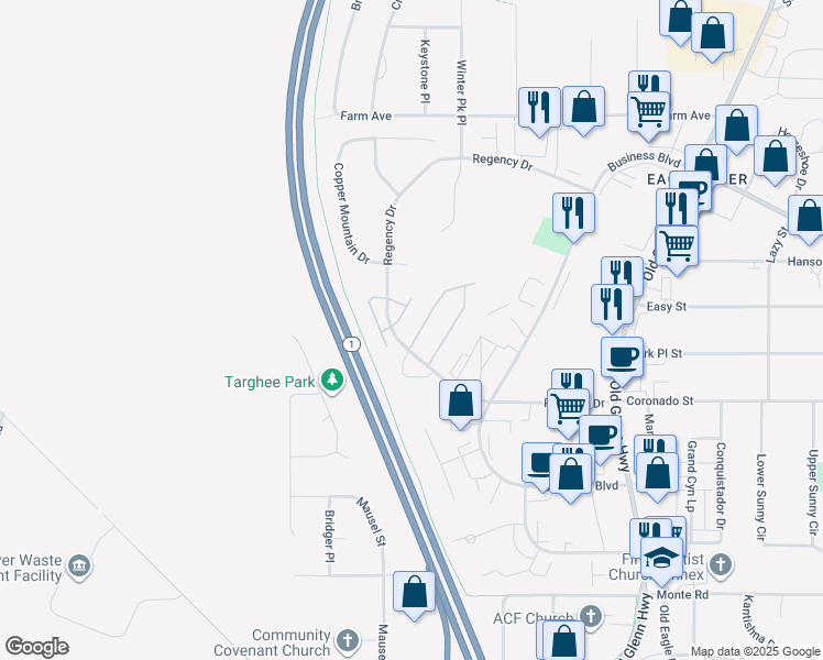 map of restaurants, bars, coffee shops, grocery stores, and more near 11863 Galloway Loop in Anchorage