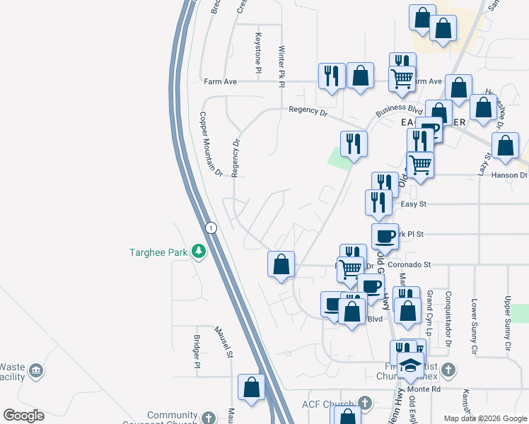 map of restaurants, bars, coffee shops, grocery stores, and more near 11706 Galloway Loop in Anchorage