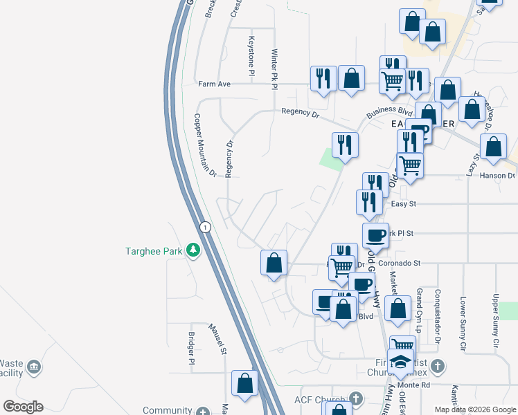 map of restaurants, bars, coffee shops, grocery stores, and more near 16232 Ursa Minor Circle in Anchorage