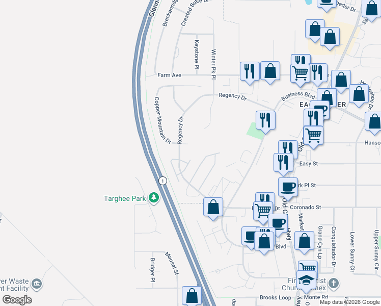 map of restaurants, bars, coffee shops, grocery stores, and more near 16232 Ursa Minor Circle in Anchorage