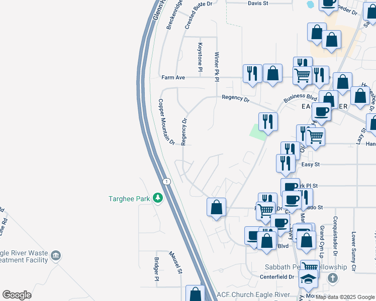 map of restaurants, bars, coffee shops, grocery stores, and more near 16200 Ursa Minor Circle in Anchorage