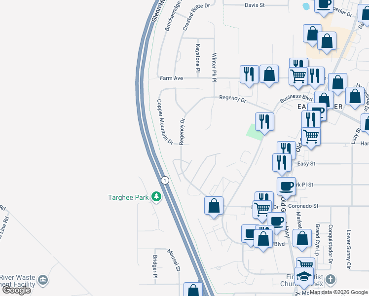 map of restaurants, bars, coffee shops, grocery stores, and more near 16200 Ursa Minor Circle in Anchorage