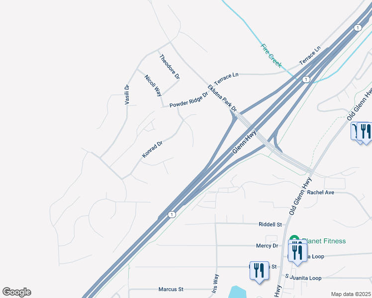 map of restaurants, bars, coffee shops, grocery stores, and more near 13328 Alex Circle in Anchorage