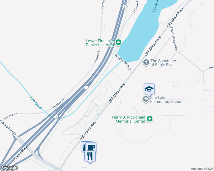 map of restaurants, bars, coffee shops, grocery stores, and more near 14009 Old Glenn Highway in Anchorage
