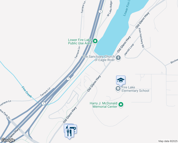 map of restaurants, bars, coffee shops, grocery stores, and more near 14009 Old Glenn Highway in Anchorage