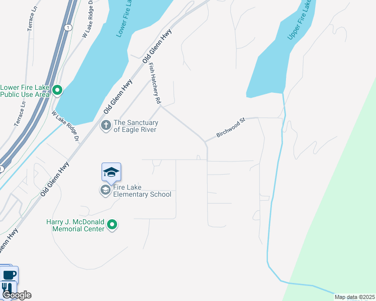 map of restaurants, bars, coffee shops, grocery stores, and more near 18311 Muldrow Street in Anchorage
