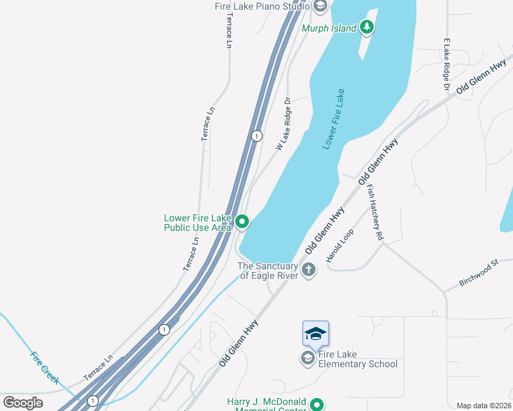 map of restaurants, bars, coffee shops, grocery stores, and more near 14341 West Lake Ridge Drive in Anchorage