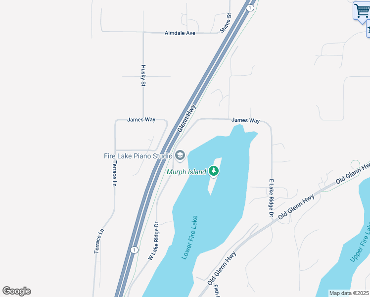 map of restaurants, bars, coffee shops, grocery stores, and more near 15027 West Lake Ridge Drive in Anchorage