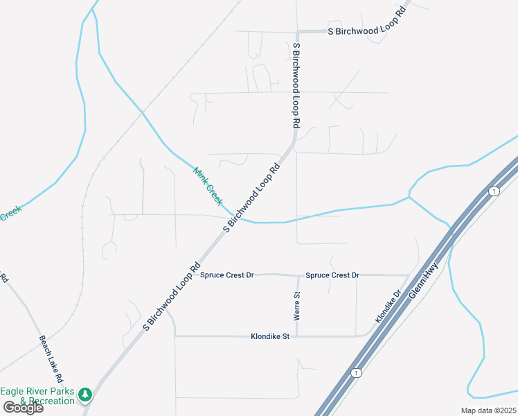 map of restaurants, bars, coffee shops, grocery stores, and more near 18217 South Birchwood Loop Road in Anchorage
