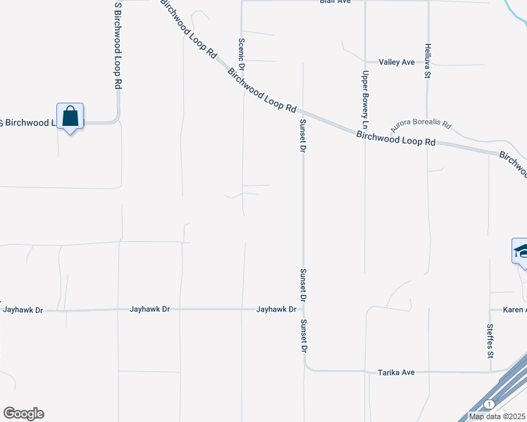 map of restaurants, bars, coffee shops, grocery stores, and more near 20513 Scenic Drive in Anchorage