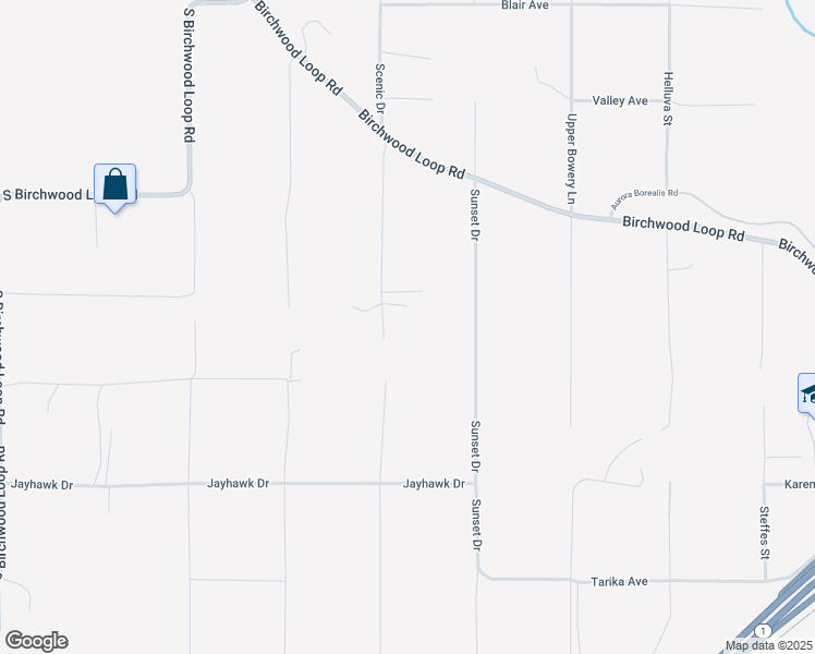 map of restaurants, bars, coffee shops, grocery stores, and more near 20513 Scenic Drive in Anchorage