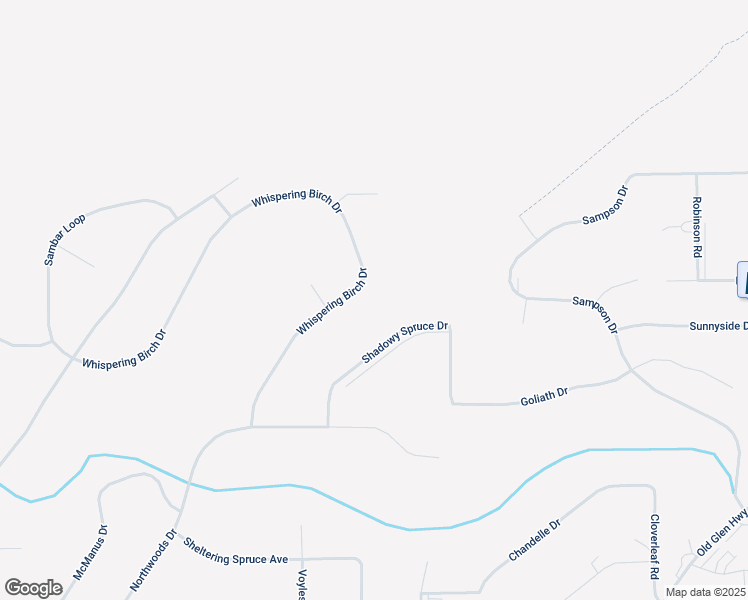 map of restaurants, bars, coffee shops, grocery stores, and more near 22519 Whispering Birch Drive in Anchorage