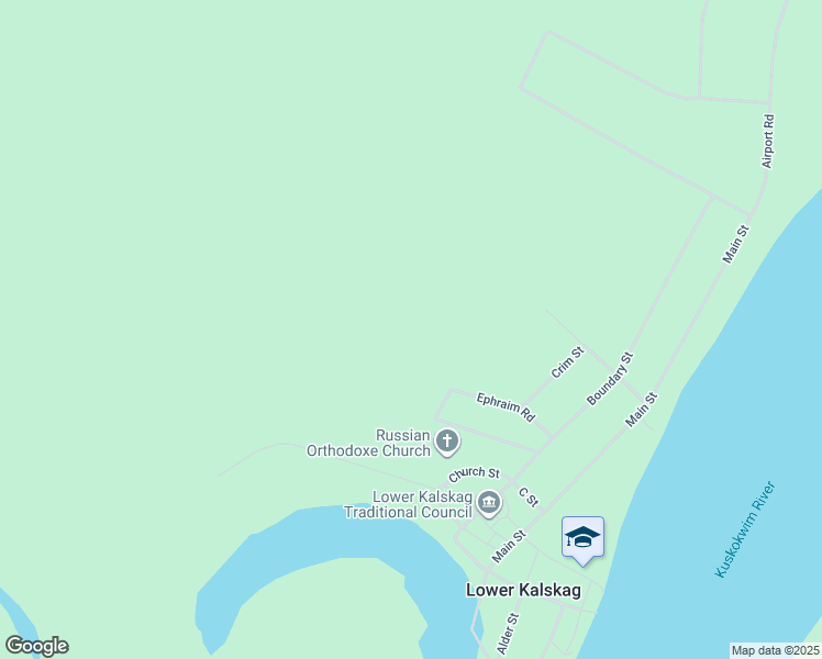 map of restaurants, bars, coffee shops, grocery stores, and more near in Lower Kalskag