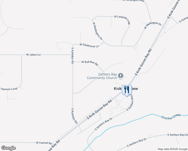 map of restaurants, bars, coffee shops, grocery stores, and more near 7025 West Moose Ridge Circle in Wasilla
