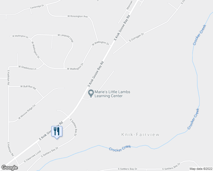 map of restaurants, bars, coffee shops, grocery stores, and more near 5570 South Irwin Drive in Wasilla