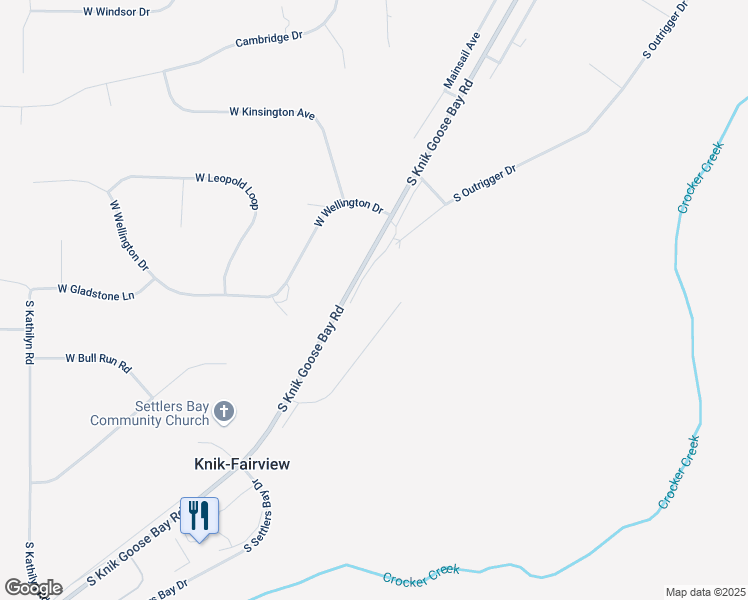 map of restaurants, bars, coffee shops, grocery stores, and more near 5361 South Outrigger Drive in Wasilla