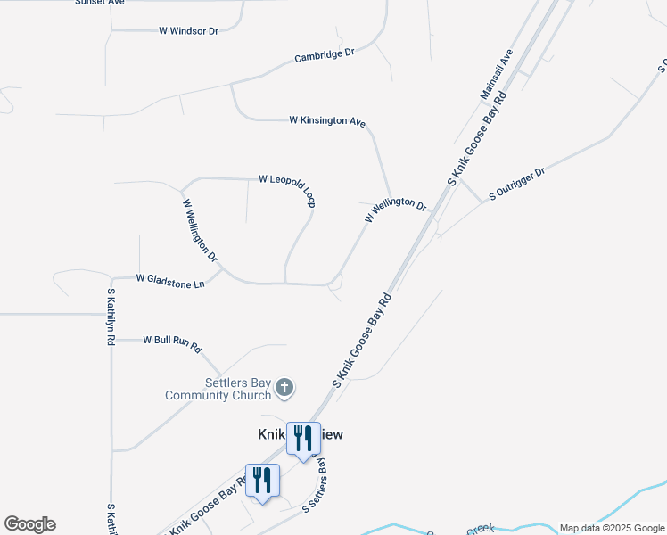 map of restaurants, bars, coffee shops, grocery stores, and more near 6775 West Wellington Drive in Wasilla