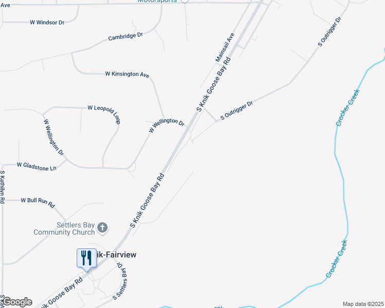 map of restaurants, bars, coffee shops, grocery stores, and more near 5361 South Outrigger Drive in Wasilla