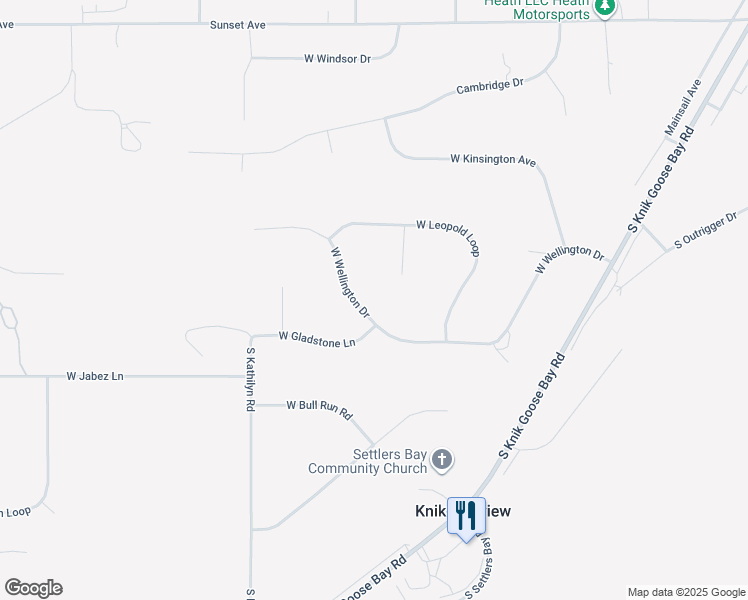map of restaurants, bars, coffee shops, grocery stores, and more near 6981 West Wellington Drive in Wasilla