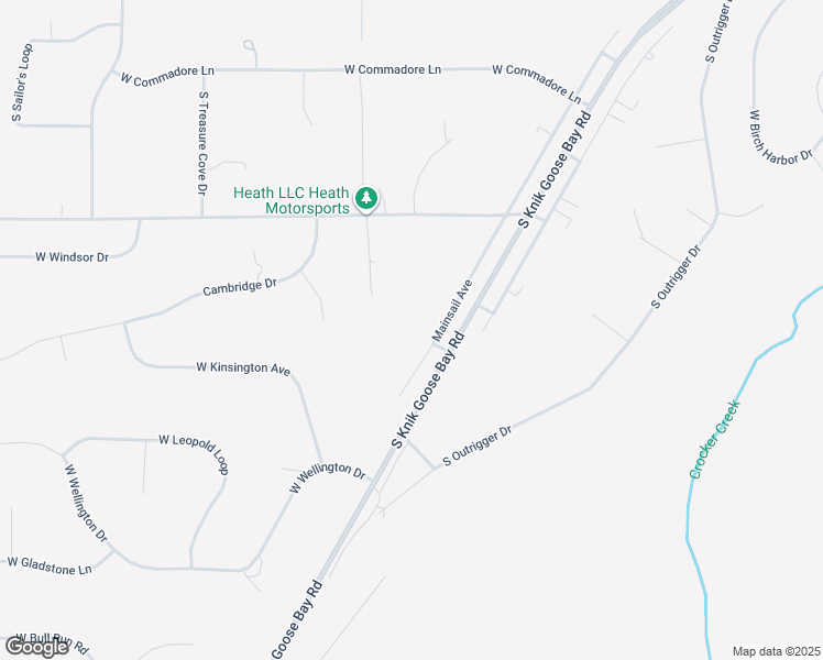 map of restaurants, bars, coffee shops, grocery stores, and more near 5000 South Mainsail Avenue in Wasilla