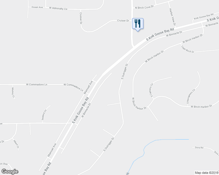 map of restaurants, bars, coffee shops, grocery stores, and more near 4551 South Binnacle Drive in Wasilla