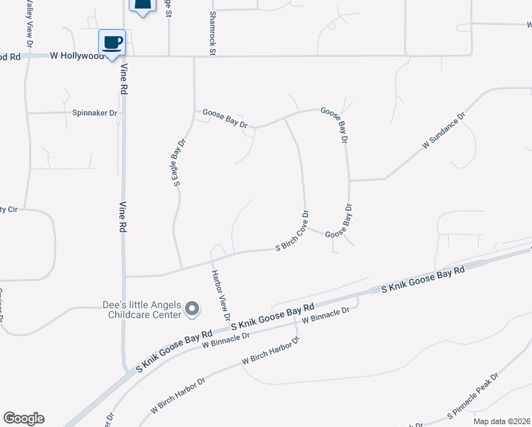 map of restaurants, bars, coffee shops, grocery stores, and more near 3905 Cook Inlet Circle in Wasilla