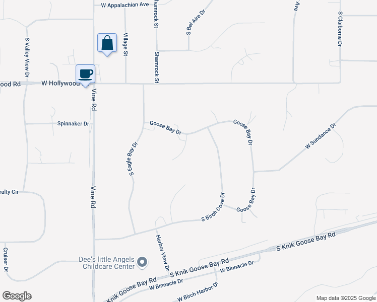 map of restaurants, bars, coffee shops, grocery stores, and more near 3831 South Tradewinds Circle in Wasilla