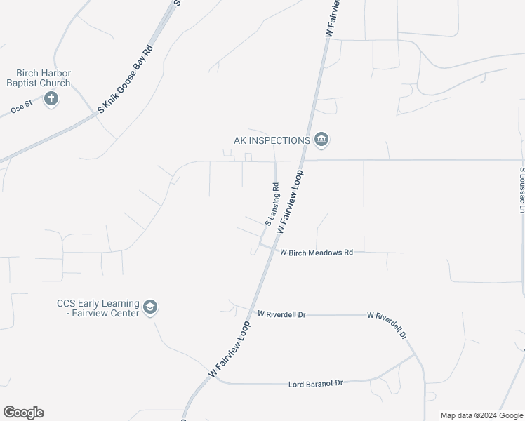 map of restaurants, bars, coffee shops, grocery stores, and more near 3698 South Lansing Road in Wasilla