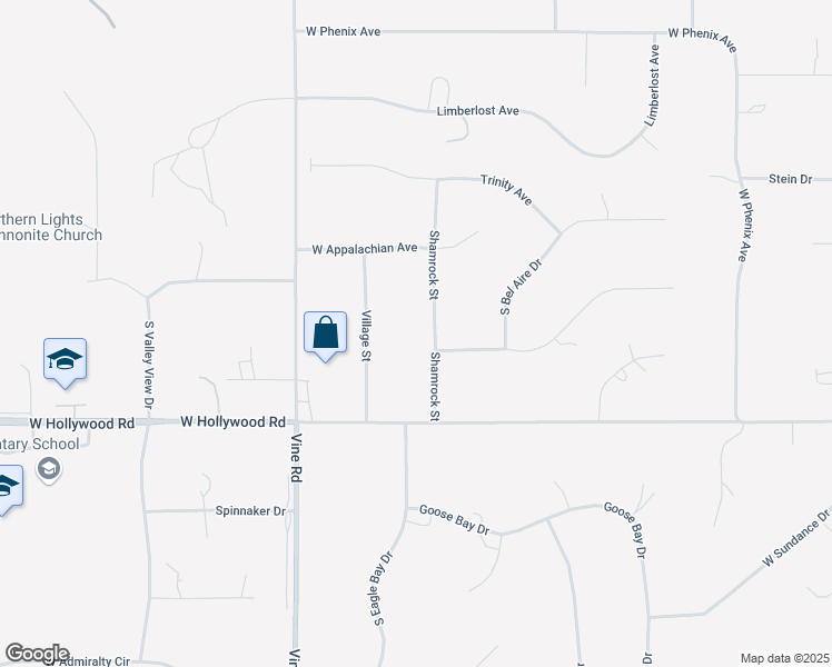 map of restaurants, bars, coffee shops, grocery stores, and more near 3460 South Shamrock Street in Wasilla