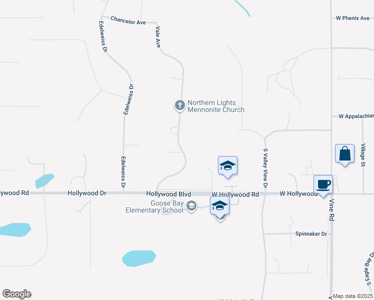 map of restaurants, bars, coffee shops, grocery stores, and more near 3461 Vale Avenue in Wasilla