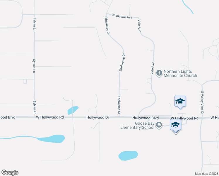 map of restaurants, bars, coffee shops, grocery stores, and more near 3400 Edelweiss Drive in Wasilla