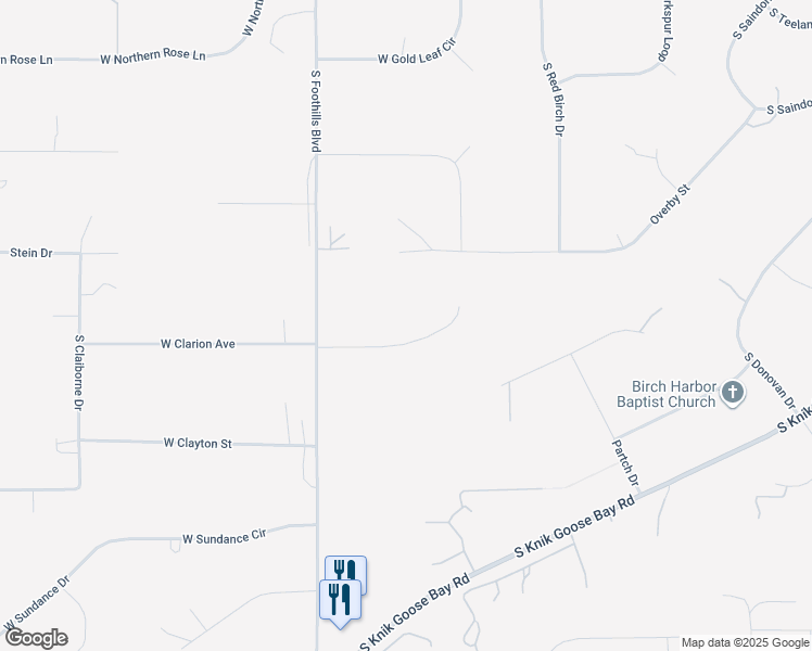 map of restaurants, bars, coffee shops, grocery stores, and more near 4693 West Yundt Drive in Wasilla