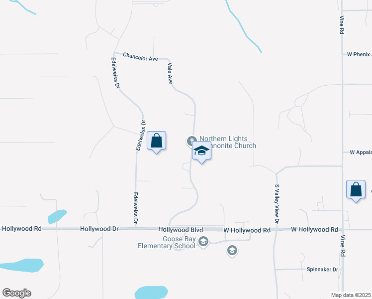 map of restaurants, bars, coffee shops, grocery stores, and more near 3300 Vale Avenue in Wasilla