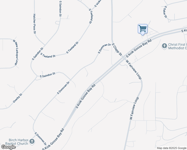 map of restaurants, bars, coffee shops, grocery stores, and more near 2901 South Donovan Drive in Wasilla