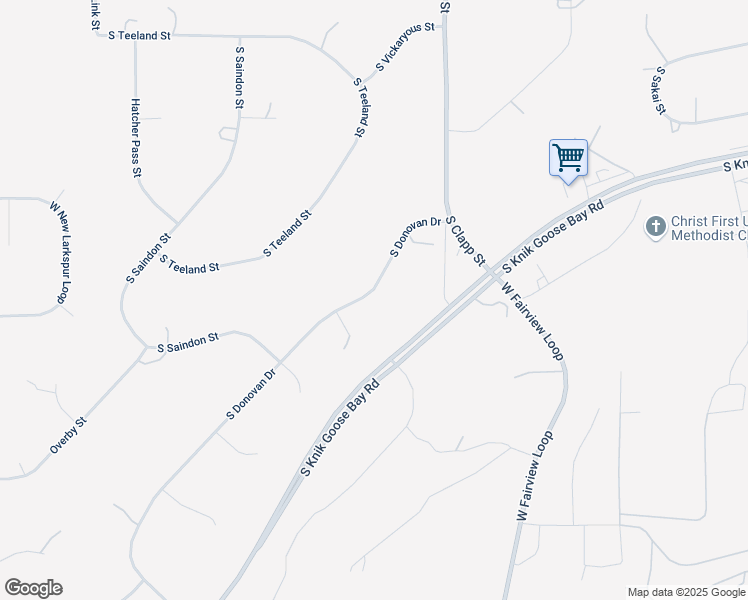 map of restaurants, bars, coffee shops, grocery stores, and more near 2901 South Donovan Drive in Wasilla