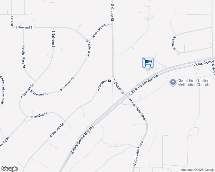 map of restaurants, bars, coffee shops, grocery stores, and more near 2751 South Donovan Drive in Wasilla
