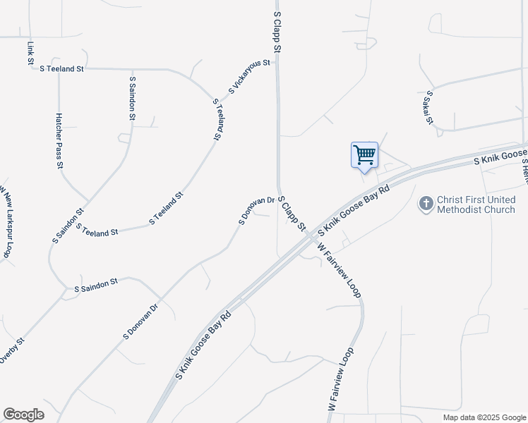map of restaurants, bars, coffee shops, grocery stores, and more near 2751 South Donovan Drive in Wasilla