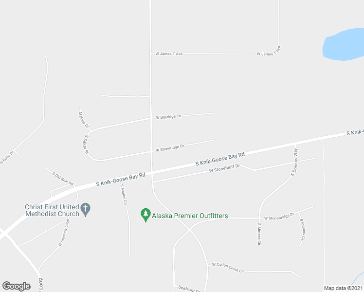 map of restaurants, bars, coffee shops, grocery stores, and more near 2901 West Stoneridge Circle in Wasilla