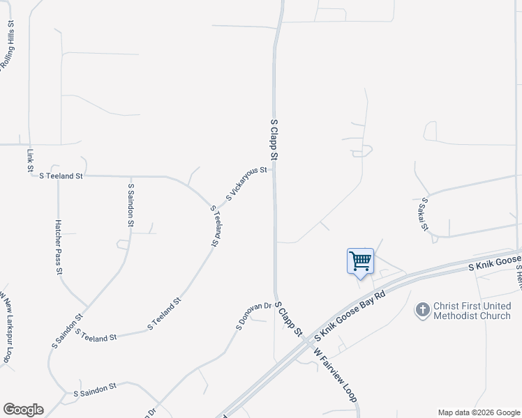 map of restaurants, bars, coffee shops, grocery stores, and more near 2560 South Clapp Street in Wasilla