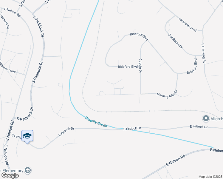 map of restaurants, bars, coffee shops, grocery stores, and more near 2540 South Evening Fog Circle in Palmer
