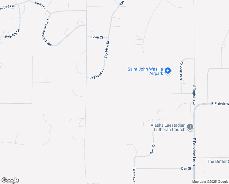 map of restaurants, bars, coffee shops, grocery stores, and more near 2225 Bay View Drive in Wasilla