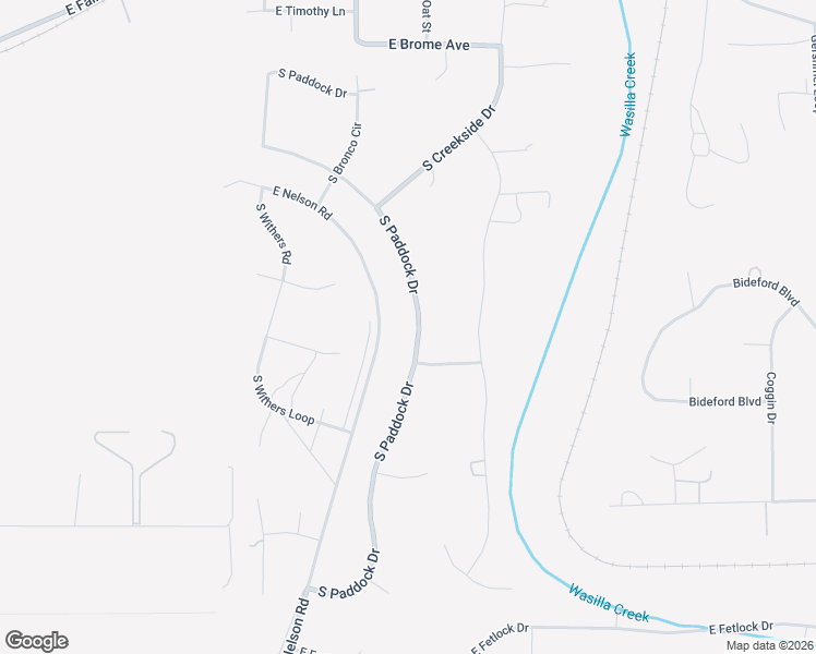 map of restaurants, bars, coffee shops, grocery stores, and more near 2556 South Paddock Drive in Wasilla