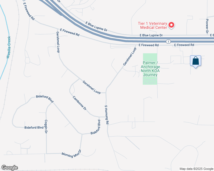 map of restaurants, bars, coffee shops, grocery stores, and more near 6037 Gershmel Loop in Palmer
