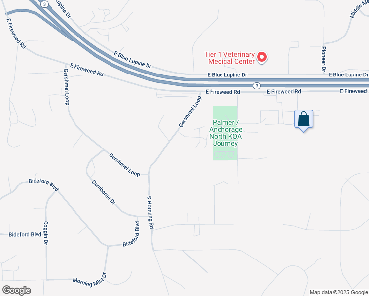 map of restaurants, bars, coffee shops, grocery stores, and more near 6130 East Paige Circle in Palmer