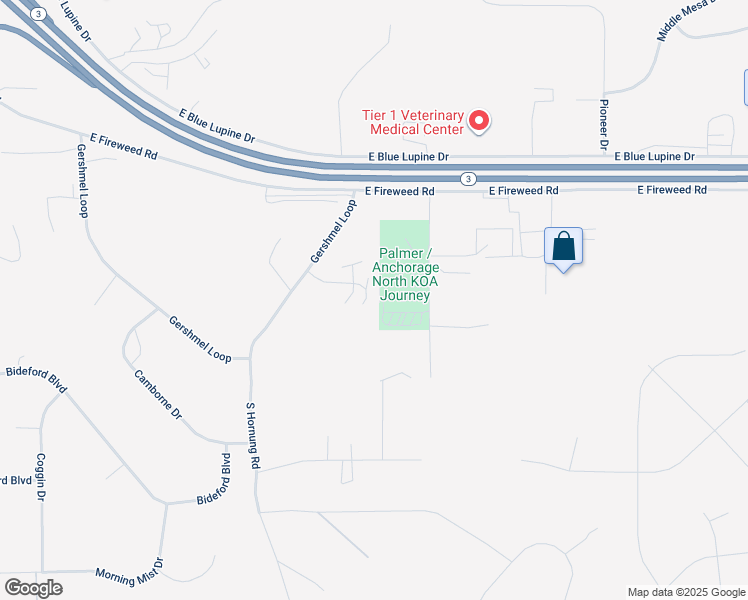 map of restaurants, bars, coffee shops, grocery stores, and more near 6180 East Paige Circle in Palmer