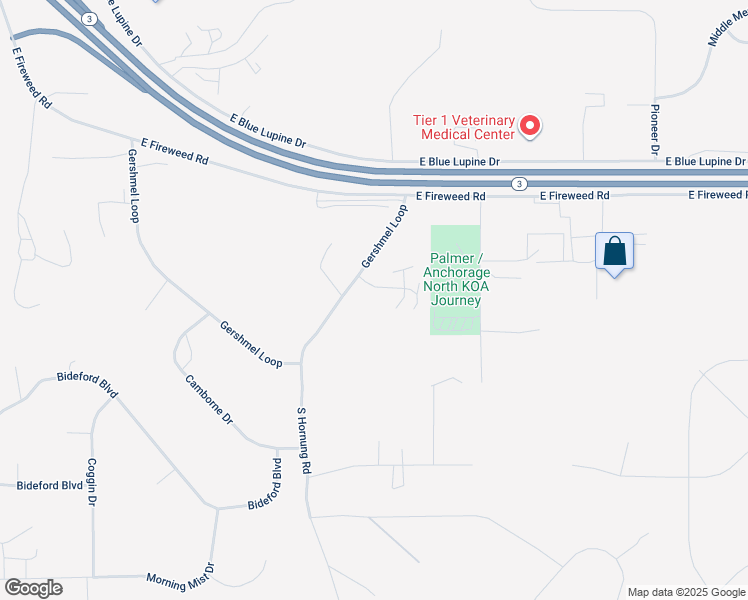 map of restaurants, bars, coffee shops, grocery stores, and more near 6130 East Paige Circle in Palmer